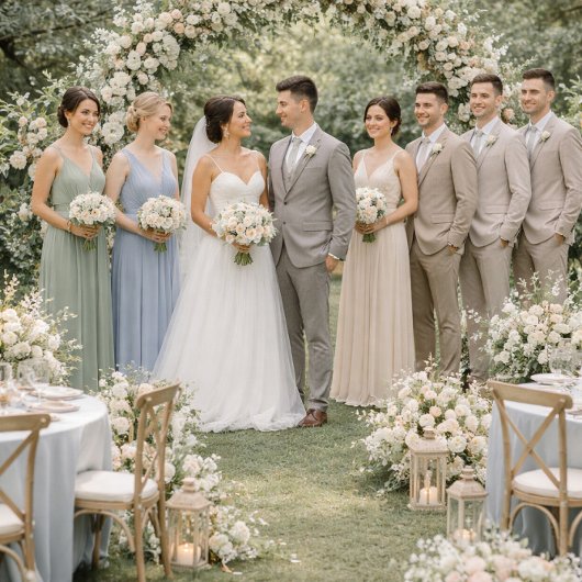 Elegant Ivory Floral Wedding Attire Card 招待状