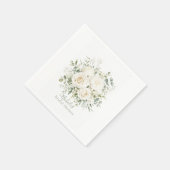 Elegant Ivory Floral Wedding Bridal Shower  スタンダードカクテルナプキン (角)
