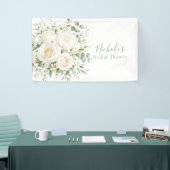 Elegant Ivory Floral Wedding Bridal Shower  横断幕 (トレードショー)