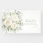 Elegant Ivory Floral Wedding Bridal Shower  横断幕 (横)