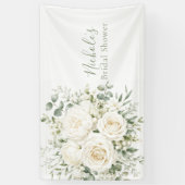 Elegant Ivory Floral Wedding Bridal Shower  横断幕 (縦)