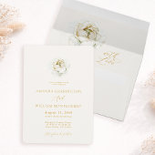 Elegant Ivory Floral Wedding Invitation 招待状
