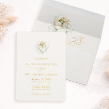 Elegant Ivory Floral Wedding Invitation