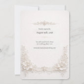 Elegant Ivory Floral Wedding Invitation. 招待状 (裏面)