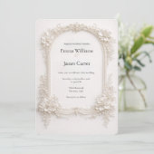 Elegant Ivory Floral Wedding Invitation. 招待状 (スタンド正面)