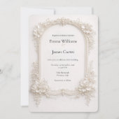 Elegant Ivory Floral Wedding Invitation. 招待状 (正面)