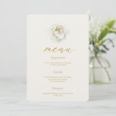 Elegant Ivory Floral Wedding Menu Card  招待状 (スタンド正面)