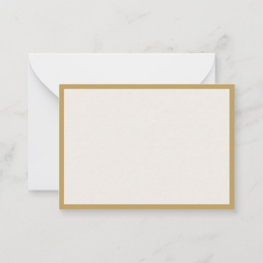 Elegant Ivory Gold Border Monogram ノートカード (裏面)