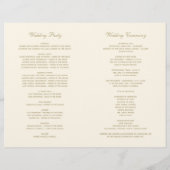 Elegant Ivory Gold Calligraphy Wedding Programs (裏面)