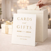 Elegant Ivory Gold Cards and Gifts Sign 台座サイン