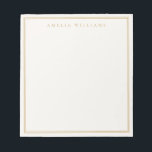 Elegant Ivory Gold Minimalist Monogram Name ノートパッド<br><div class="desc">Create your own personalized notepad with elegant minimalist monogram name with simple border design in ivory and gold color.</div>