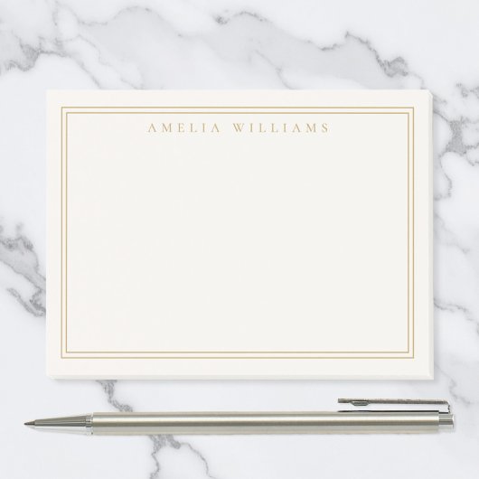 Elegant Ivory Gold Minimalist Two Border ポストイット