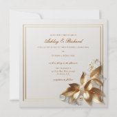 Elegant Ivory Gold Wedding Invitation 招待状 (裏面)
