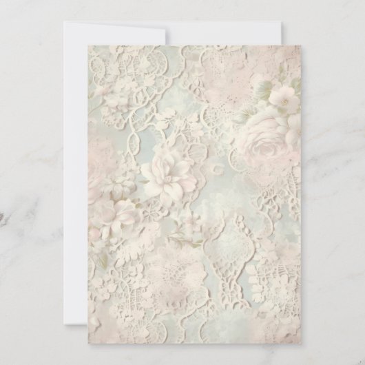 Elegant Ivory Lace Bridal Shower 招待状 (裏面)