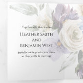 Elegant Ivory Lavender Floral Tri-Fold Invitation 三つ折り招待状 (内部最初)