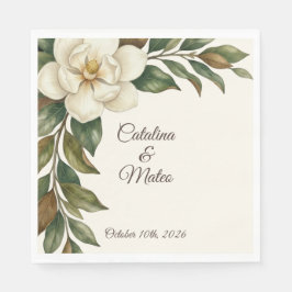 Elegant Ivory Magnolia Wedding スタンダードランチョンナプキン