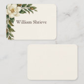 Elegant Ivory Magnolia Wedding プレイスカード (正面/裏面)