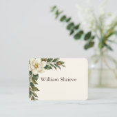 Elegant Ivory Magnolia Wedding プレイスカード (スタンド正面)