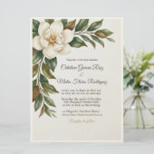 Elegant Ivory Magnolia Wedding Invitation 招待状 (スタンド正面)