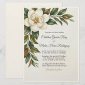 Elegant Ivory Magnolia Wedding Invitation 招待状 (正面/裏面)