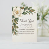 Elegant Ivory Magnolia Wedding Thank You Card サンキューカード (スタンド正面)