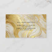 Elegant Ivory Marble and Gold Glitter ロイヤリティカード (裏面)