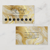 Elegant Ivory Marble and Gold Glitter ロイヤリティカード (正面/裏面)