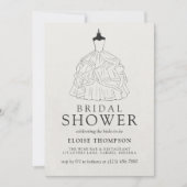 Elegant Ivory Minimalist Bridal Shower 招待状 (正面)
