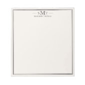 Elegant Ivory Minimalist Three Letter Monogram ノートパッド (正面)