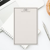 Elegant Ivory Minimalist Three Letter Monogram 便箋