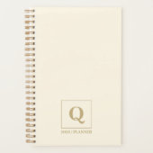 Elegant Ivory monogram Planner | Custom Gift プランナー手帳 (正面)