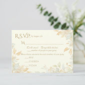 Elegant Ivory Nature Inspired Response Card 出欠カード (スタンド正面)