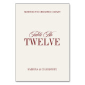 Elegant Ivory Old Money Wedding Table Number テーブルナンバー (正面)