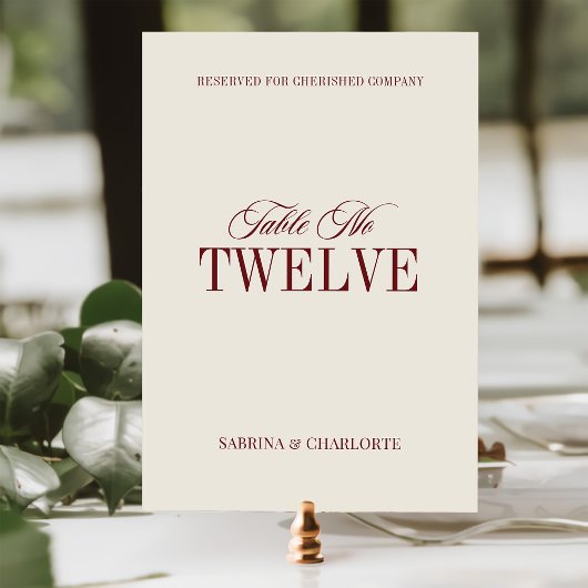 Elegant Ivory Old Money Wedding Table Number テーブルナンバー