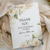 Elegant Ivory Peony Garden Thank You サンキューカード