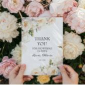 Elegant Ivory Peony Garden Thank You サンキューカード