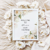 Elegant Ivory Peony Neutral Baby Poster ポスター