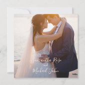 Elegant Ivory Photo Wedding Thank You Card サンキューカード (裏面)