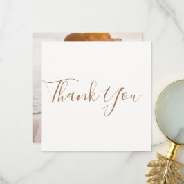 Elegant Ivory Photo Wedding Thank You Card サンキューカード