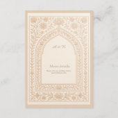 elegant Ivory Rose Gold Arabic arch Wedding エンクロージャーカード (裏面)