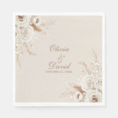 Elegant Ivory Rose Wedding Napkin スタンダードランチョンナプキン (正面)