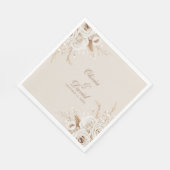 Elegant Ivory Rose Wedding Napkin スタンダードランチョンナプキン (角)