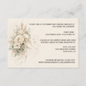 Elegant Ivory Roses Pearls Eucalytus Pampas Grass エンクロージャーカード (裏面)