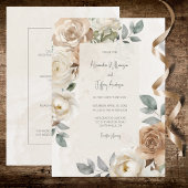 Elegant Ivory Roses Wedding Invitation 招待状
