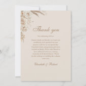 Elegant Ivory Roses Wedding Thank You Card サンキューカード (裏面)