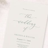 Elegant Ivory & Sage Wedding Invitation  招待状