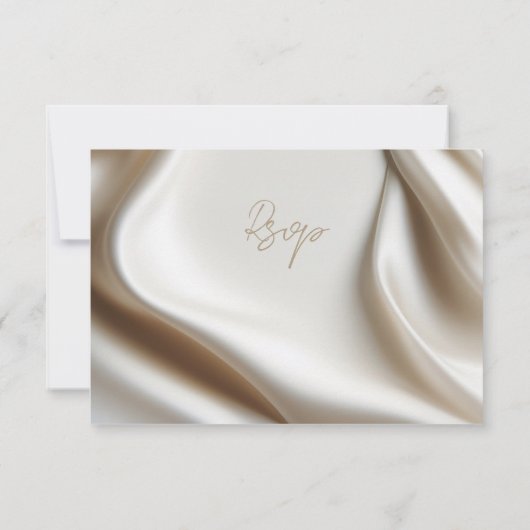 Elegant ivory satin rsvp with meal choices (裏面)