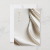 elegant ivory satin wedding meal choices RSVP (正面)