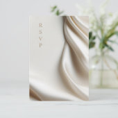 elegant ivory satin wedding meal choices RSVP (スタンド正面)