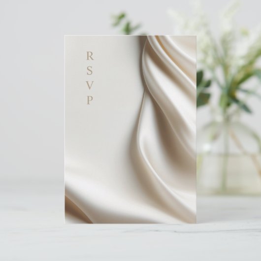 elegant ivory satin wedding meal choices RSVP (スタンド正面)